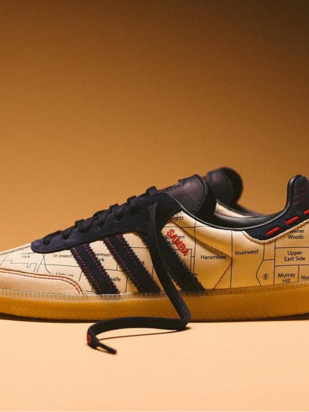 adidas Samba Navy White Map Print Sneakers
